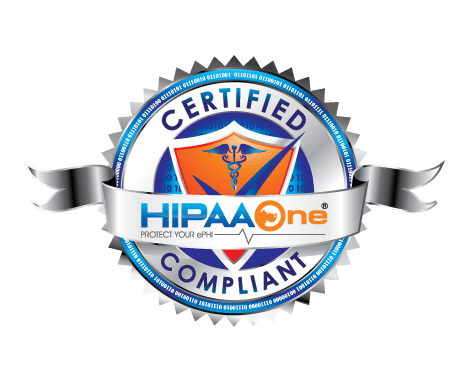 HIPAA One certified compliant badge